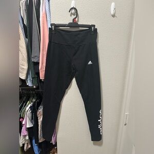 Adidas Black Athletic Leggings with Logo